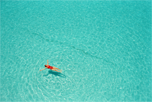 Main image Overhead — Turquoise Swimming Pool Wall Art | High Noon No. 06