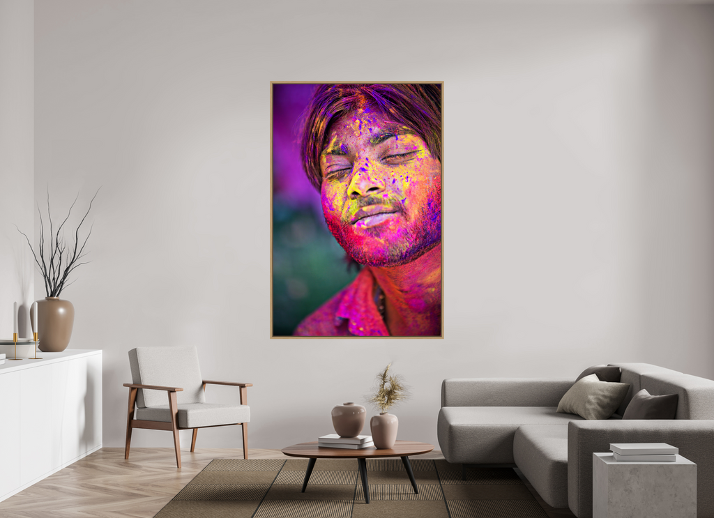 120 x 180 cm, Framed Print, Natural Oak India No. 13 — Eyes Closed