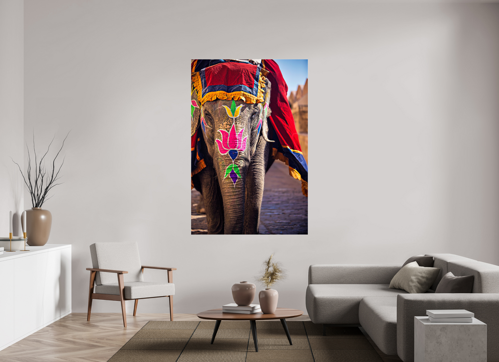 120 x 180 cm, Photo Print Under Acrylic Glass India No. 12 — Festival Dress