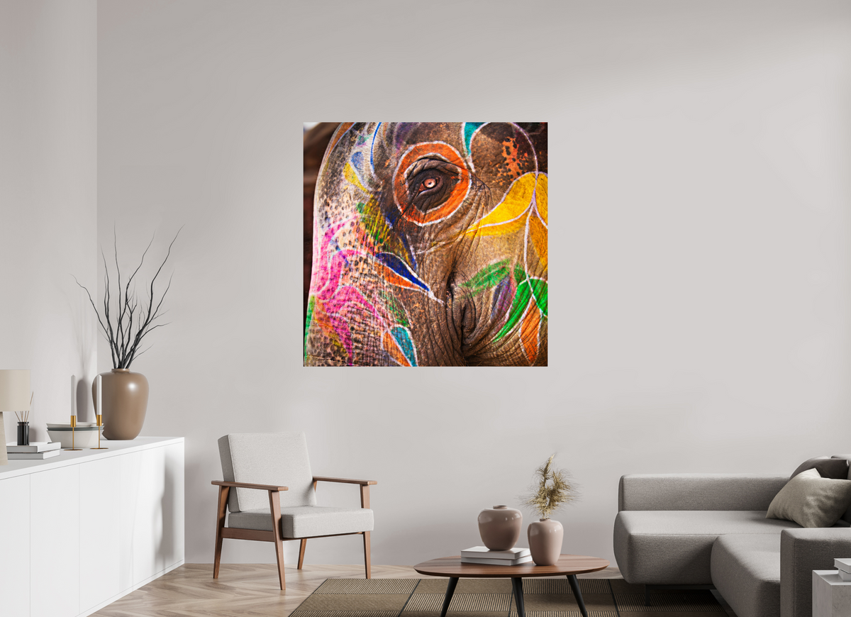 120 x 120 cm, Photo Print On Fuji Crystal DP II India No. 03 — Elephant's Eye