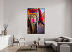 120 x 180 cm, Framed Print, Natural Oak India No. 12 — Festival Dress