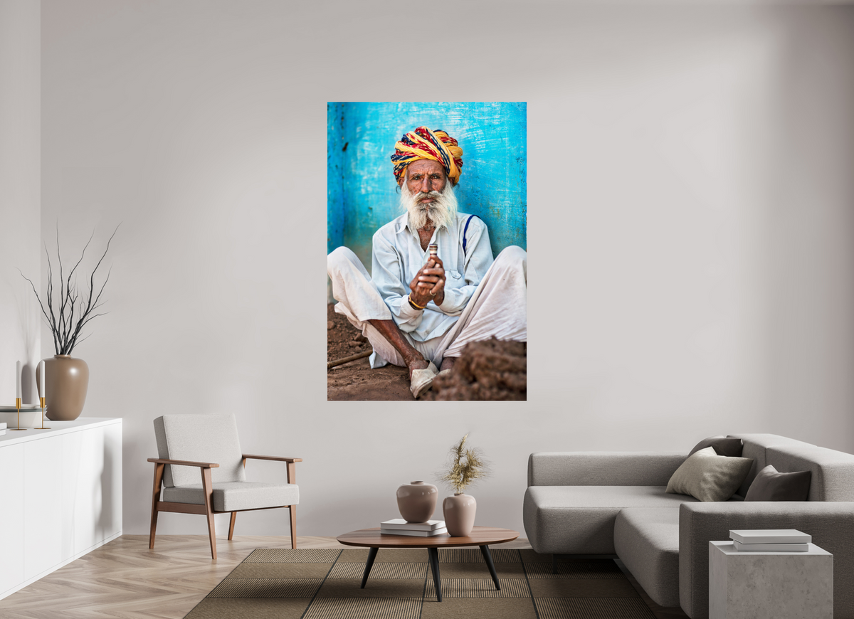 120 x 180 cm, Photo Print On Fuji Crystal DP II India No. 08 — Blue Wall