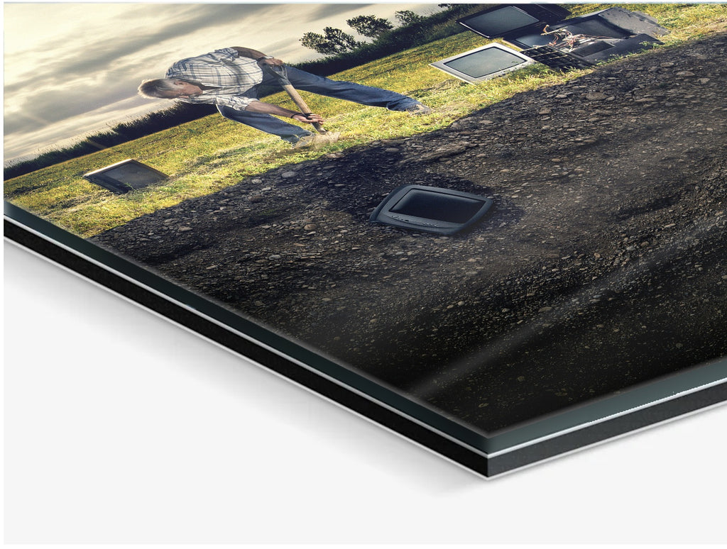 Television Project No. 01 — Burial — acrylic glass print, corner detail