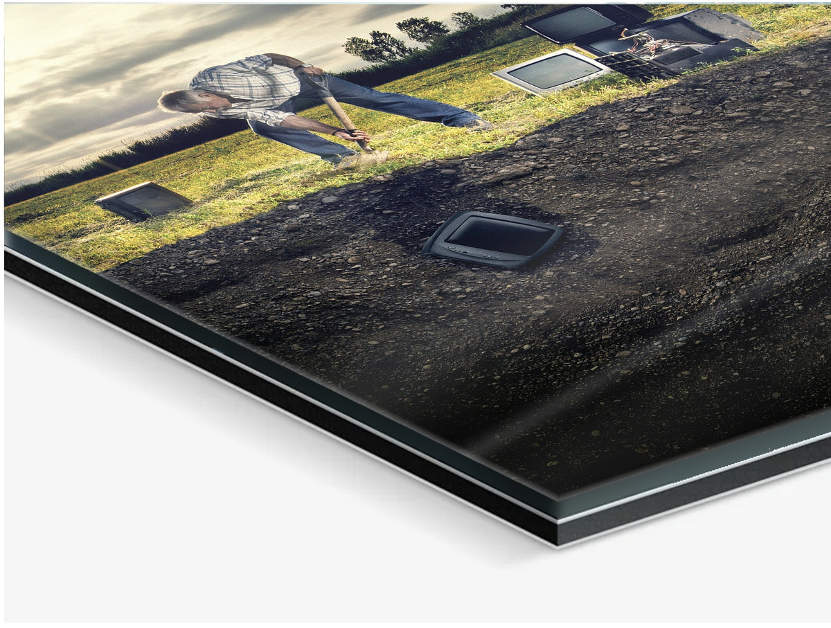 Television Project No. 01 — Burial — acrylic glass print, corner detail