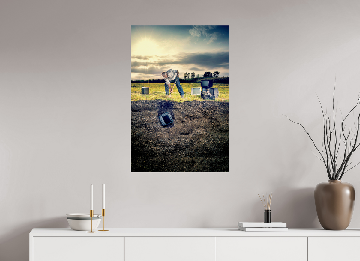 60 x 90 cm, Photo Print Under Acrylic Glass Television Project No. 01 — Burial