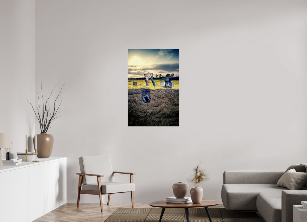 70 x 105 cm, Photo Print Under Acrylic Glass Television Project No. 01 — Burial