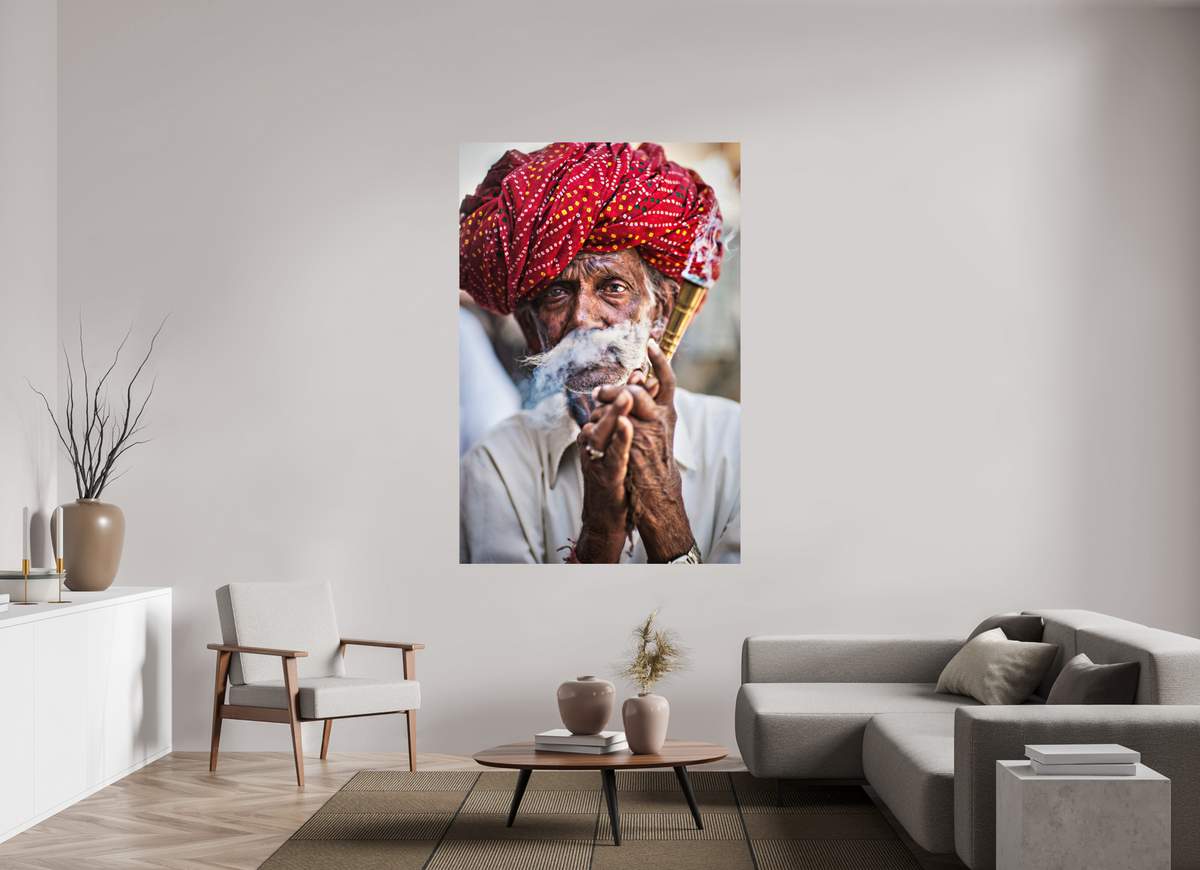 120 x 180 cm, Aluminium Print India No. 07 — Red Turban