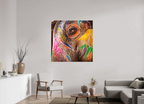 120 x 120 cm, Aluminium Print India No. 03 — Elephant's Eye
