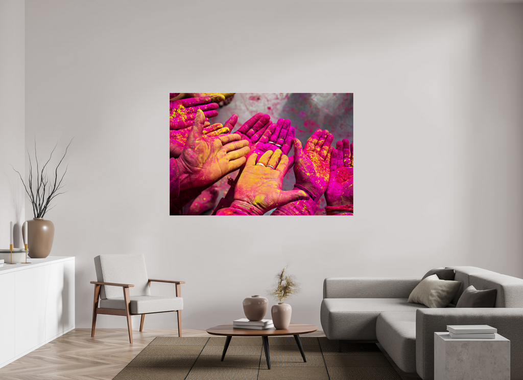180 x 120 cm, Photo Print Under Acrylic Glass India No. 10 — Magenta