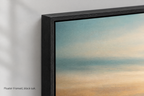 Close-up detail of the Floater Framed, black oak corner