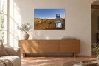 Television Project No. 04 — Harvest of Images — photo print shown on a wall in a Mediterranean living room