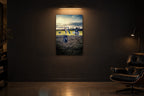 Television Project No. 01 — Burial — photo print shown in a dark gallery room under a picture light