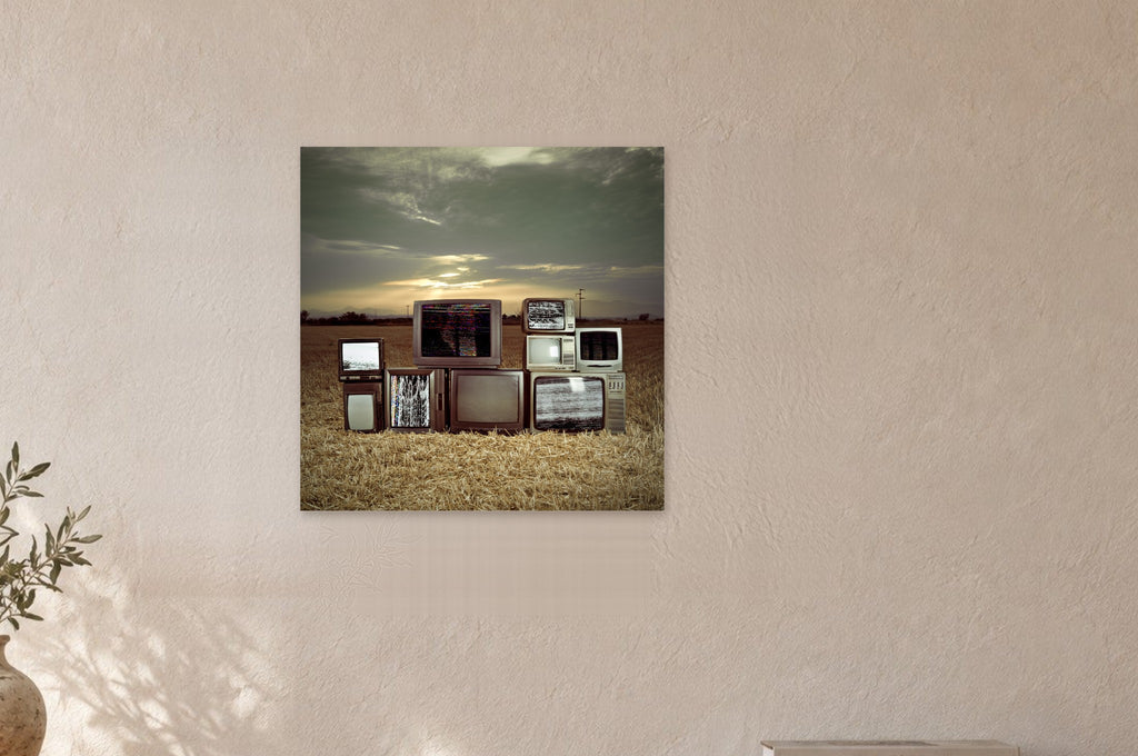 Television Project No. 05 — Static Field — close view of the print on a wall