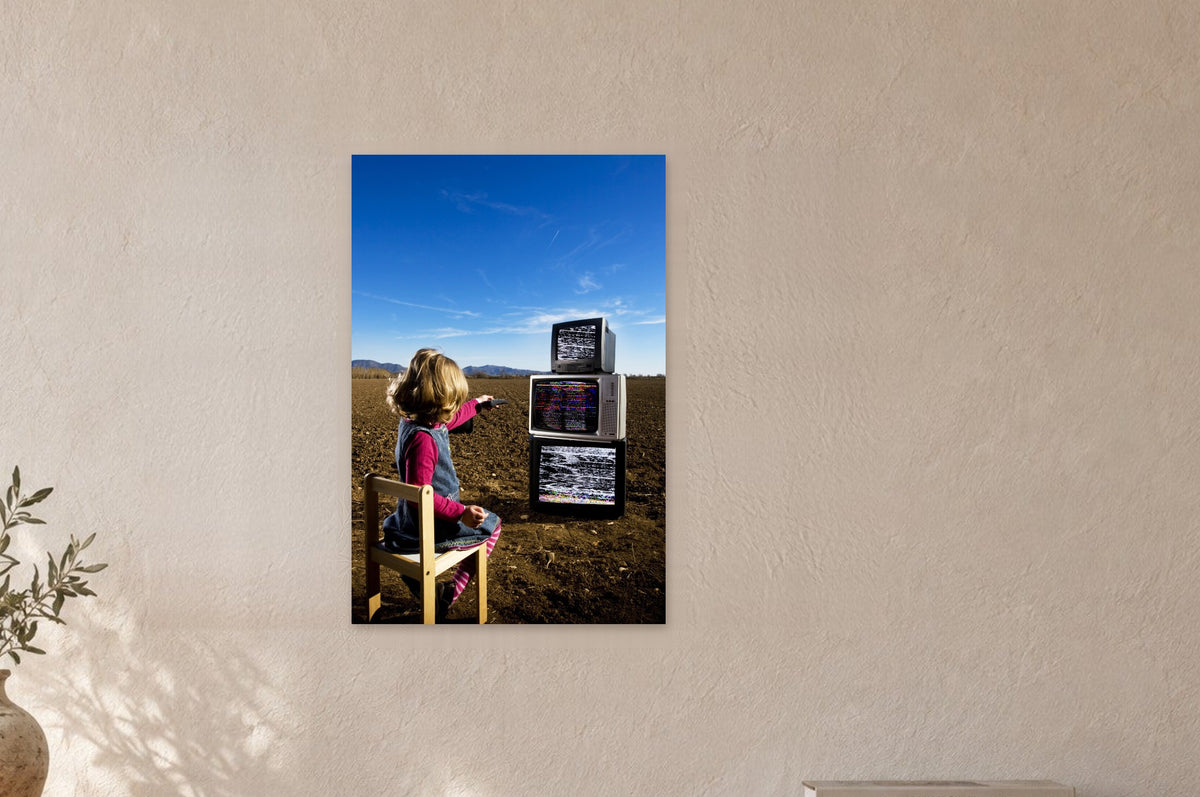 Television Project No. 11 — Remote Control — close view of the print on a wall